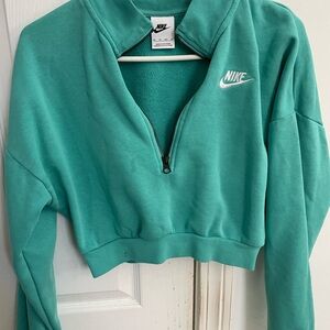 Nike Teal Half-Zip Women's Crop Top